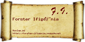 Forster Ifigénia névjegykártya